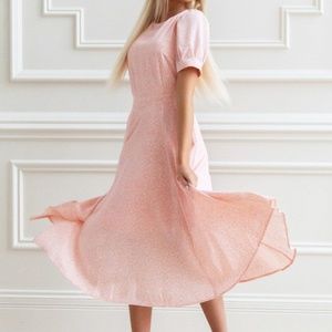 NWT Rachel Parcell Blush Pink Puff Sleeve Dress  Sz S